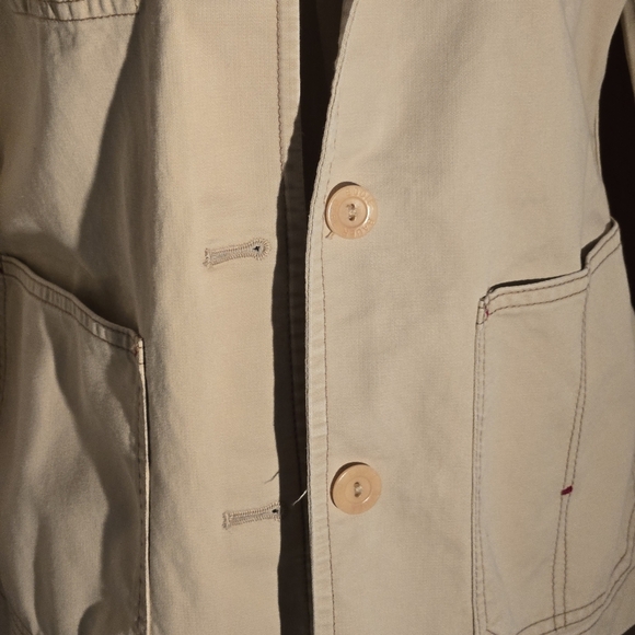 Eddie Bauer Women's M Beige Tan 100% Baumwolle (Cotton) Field Jacket Button Up - Picture 8 of 16